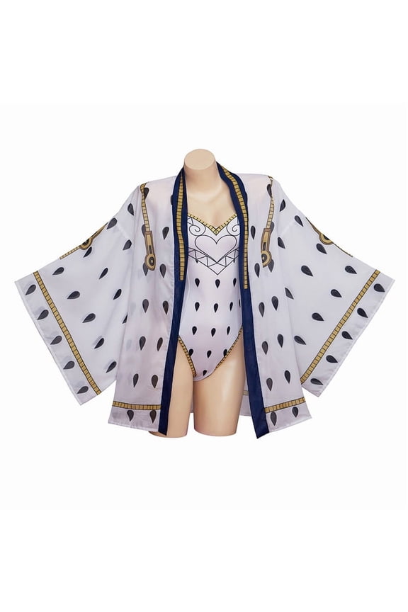 Womens Bucciarati Inspired Swimsuit Set with Robe Anime Style Beach Outfit