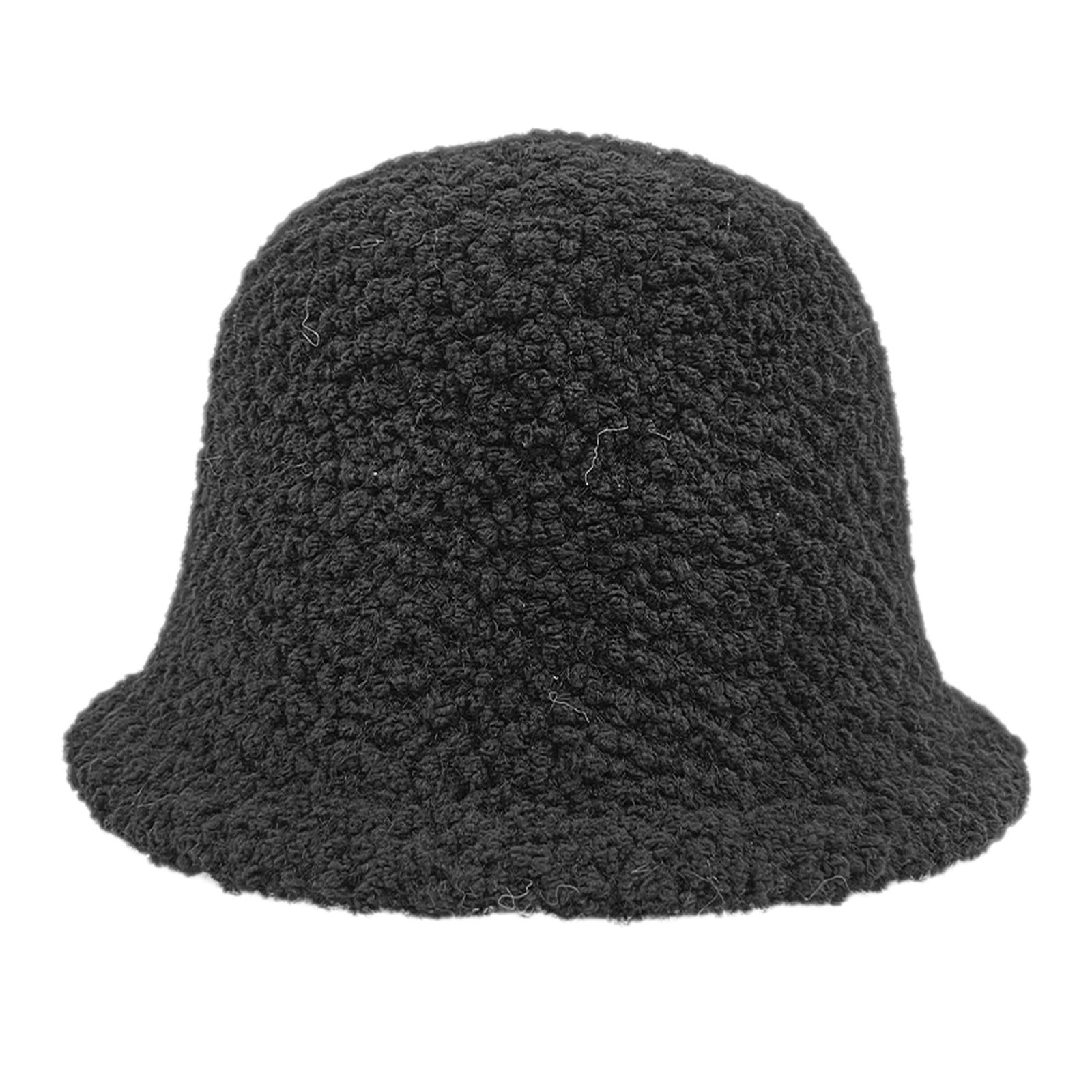Womens Bucket Hat Solid Color Fishermen's Hat Sports Warm Winter