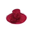 thumbnail image 1 of Womens Bucket Sun Hat w/ Floral Veil Bow - Burgundy, 1 of 1
