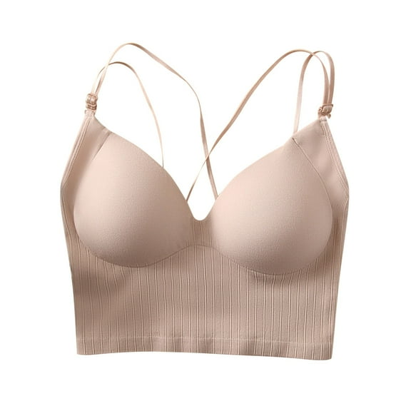 Womens Built In Bra Tank Top Strap Camisole Comfortable Padded Shelf Bra Seamless Yoga Crop Top