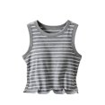 thumbnail image 1 of Womens Built in Bra Tank Tops Ribbed Sleeveless 2026 Summer Basic Tops Lightweight Breathable Sleeveless Camisole Summer Cami Shirts(Grey,XL), 1 of 3