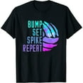 thumbnail image 1 of Womens Bump Set Spike Repeat Volleyball Lover Athlete Sports T-Shirt Black Medium, 1 of 5