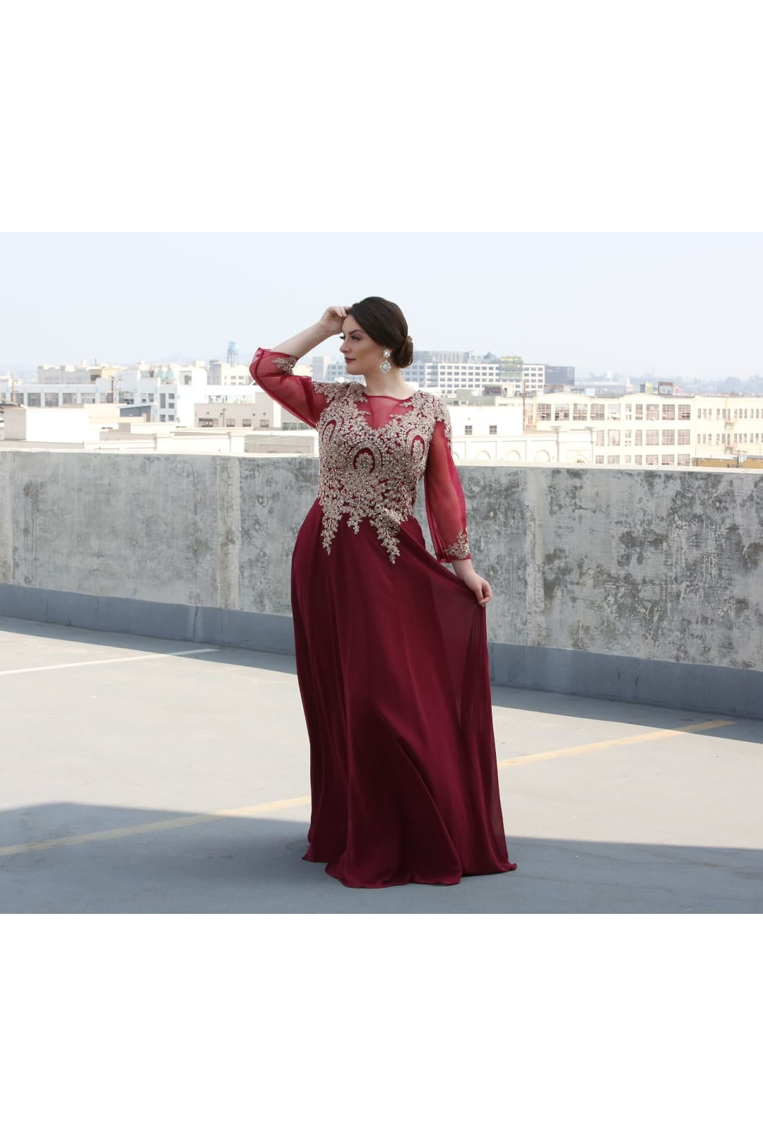 burgundy and gold plus size dress Downton Abbey Burgundy and Gold 1920 Beaded Flapper Dress-Ambroise
