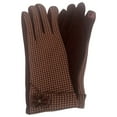 thumbnail image 1 of Womens Burgundy Houndstooth Stretch Fit Texting & Tech Touchscreen Gloves, 1 of 4