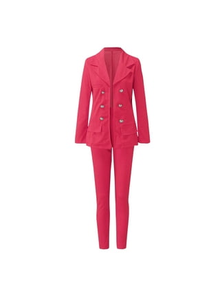 Womens Blazer Suits Outfits OL Suit Pants Set Jacket Ladies Buttons Lapel  Coat