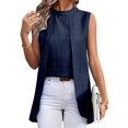 thumbnail image 1 of Womens Business Casual Tank Top Summer Sleeveless Outfits 2025 Spring Trendy Dressy Work Shirts Dark Blue L, 1 of 8