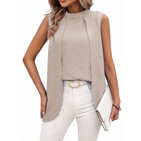Womens Business Casual Tank Top Summer Sleeveless Outfits 2025 Spring Trendy Dressy Work Shirts S