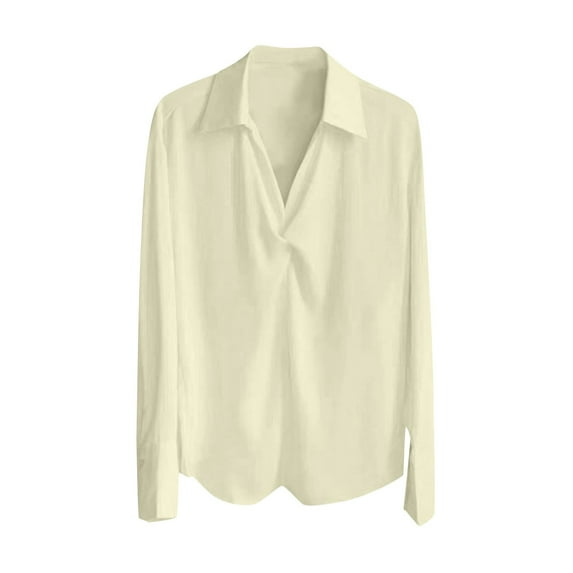 Womens Business Casual Tops Dressy Silk Satin Summer Fall Blouses 2025 Long Sleeve Pleated Shirts Work Outfits