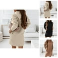 thumbnail image 1 of Womens Business Casual Tops Women's Solid Color Sweatshirt Autumn And Winter Solid Color Hooded Long-sleeved Sweater Dress, 1 of 5