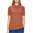 thumbnail image 1 of Womens Business Lapel T-Shirts, Short Sleeve Shirts for Women Summer Casual Quick Dry Solid Color Button Up Golf Tees Plus Size, 1 of 6