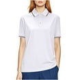 thumbnail image 1 of Womens Business Lapel T-Shirts, Short Sleeve Shirts for Women Summer Casual Quick Dry Solid Color Button Up Golf Tees Plus Size, 1 of 6