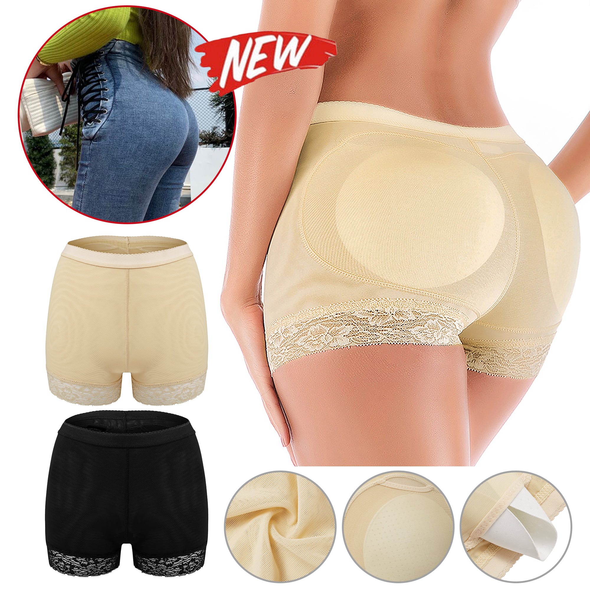 Womens Butt Lifter Hip Enhancer Padded Pants Sexy Fake Ass