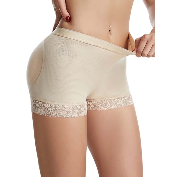 Womens Butt Lifter Padded Panties Tummy Control Panties Hip Enahncer Body Shaper Lace Boyshort Underwear