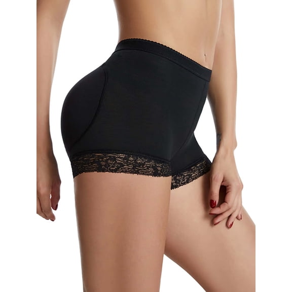 Womens Butt Lifter Padded Panties Tummy Control Panties Hip Enahncer Body Shaper Lace Boyshort Underwear