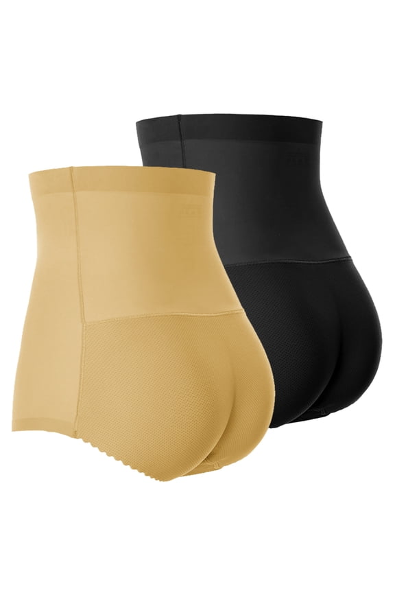 Womens Butt Pads Enhancer Panties High Waist Tummy Control Underwear Butts Lifter Shaper Seamless Hip Lifting Shapewear Mesh Breathable Bigger Butts Boyshorts Body Shape 2 Pack