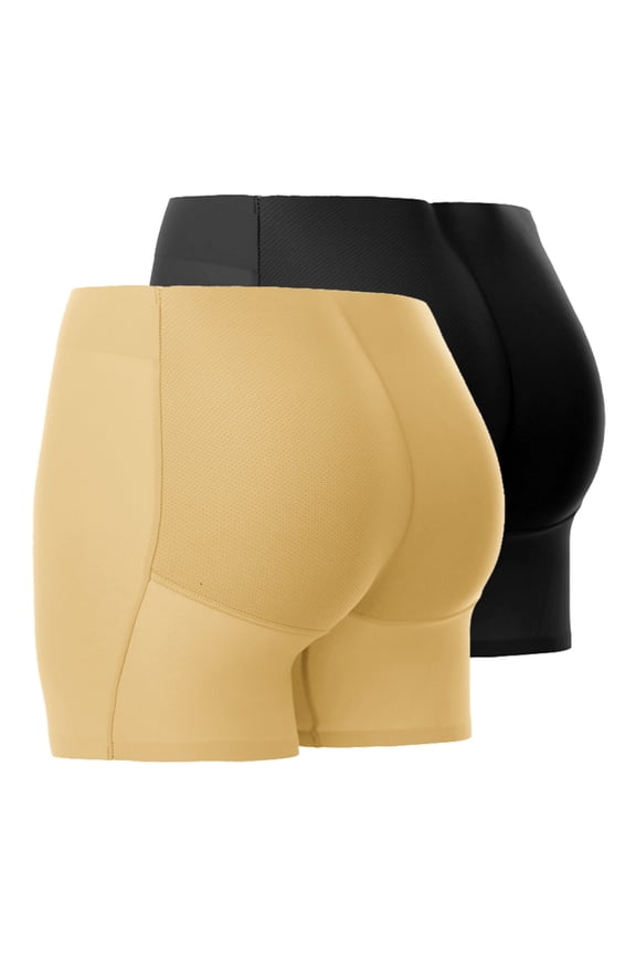 Womens Butt Pads Enhancer Panties High Waist Tummy Control Underwear Butts Lifter Shaper Seamless Hip Lifting Shapewear Mesh Breathable Bigger Butts Boyshorts Body Shape 2 Pack