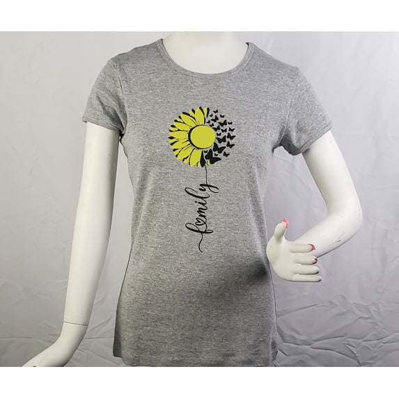 Womens Butterflies and Flower Graphics Slim Fit Shirt by BXP Size M