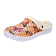 thumbnail image 1 of Womens Butterfly Garden Clogs Fuzzy Lined Winter Warm Lightweight Slip on Indoor Outdoor Slippers, 1 of 5