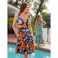 thumbnail image 1 of Womens Butterfly Print Pleated Dress, 1 of 5