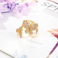 thumbnail image 1 of Womens Butterfly Ring With Rhinestones Gold Plated Copper Adjustable Open Band Korean Fashion Jewelry Gift Now, 1 of 6