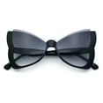 thumbnail image 1 of Womens Butterfly Upside Down Half Rim Plastic Oversized Sunglasses Black - Smoke, 1 of 8
