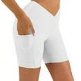 thumbnail image 1 of Womens Butterluxe Crossover Biker Shorts 5 Inches - Criss Cross High Waisted Workout Yoga Buttery Soft, 1 of 8
