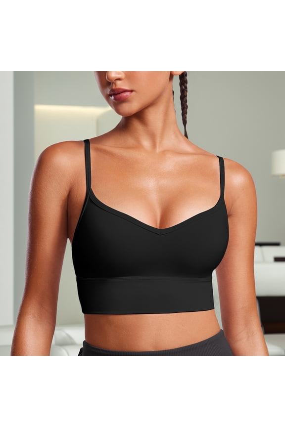 Womens Butterluxe Sweetheart Longline Sports Bra V Neck Adjustable Thin Strap Yoga Bra Compression Bras Tan Bra for Women Underwire Bras for Women Pack of Bras for Women Sports Bra Running Thin Bras