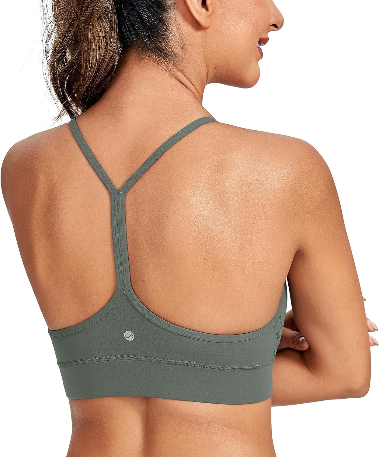 Womens Butterluxe Y-Back Racerback Sports Bra - Thin Straps Scoop Neck  Athletic Padded Yoga Bra 