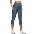 thumbnail image 1 of Womens Buttery Soft High Waist Yoga Capri Leggings Lady Exercise Butt Lift 3/4 Tights Pants Gym Active Workout Leggings, 1 of 3
