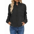 thumbnail image 1 of Womens Button Down Cardigan Sweaters Open Front Stand Collared Fall Fashion 2025 V Neck Outerwear Sweater Jacket Black S, 1 of 4