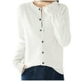 thumbnail image 1 of Womens Button Down Fall Sweater, Cardigan Sweaters for Women Lightweight Casual Open Front Solid Color Knitted Long Sleeve Coats, 1 of 4