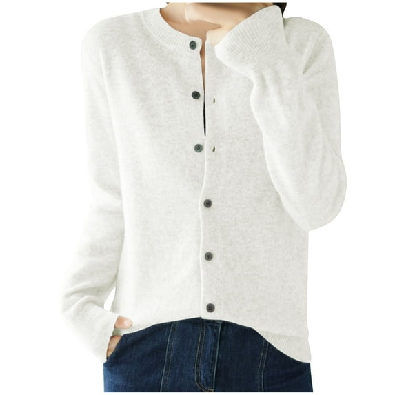 Womens Button Down Fall Sweater, Cardigan Sweaters for Women Lightweight Casual Open Front Solid Color Knitted Long Sleeve Coats