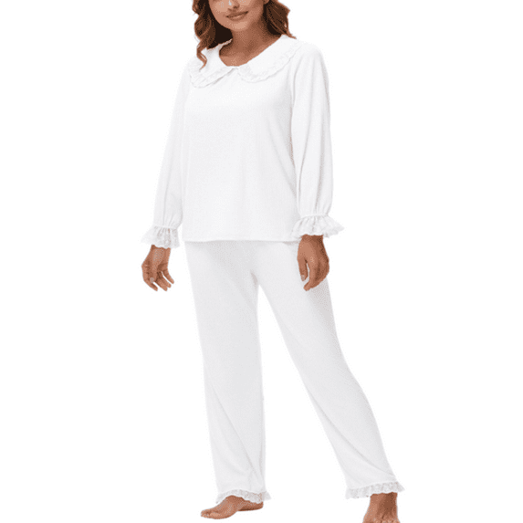 Womens Button Down Pajamas Set Soft Pjs Long Sleeve Top and Pants Sleepwear Set Lounge Sets