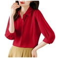 thumbnail image 1 of Womens Button Down Shirts Casual Short Sleeve Dress Shirt Collared Summer Work Blouse, 1 of 4