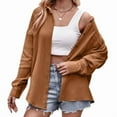 thumbnail image 1 of Womens Button Down Shirts Cotton Long Sleeve Oversized Boyfriend Blouses Collared Dress Tops with Pockets Coffee L, 1 of 8