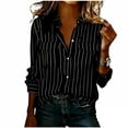 thumbnail image 1 of Womens Button Down Shirts Cotton Striped Dress Shirt Long Sleeve Collared Office Work Pinstripes Blouses Tops, 1 of 6