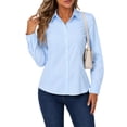 thumbnail image 1 of Womens Button Down Shirts Lapel Long Sleeve Blouses Business Work Shirt Dressy Casual Collared Tops, 1 of 7