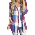 thumbnail image 1 of Womens Button Down Shirts Novelty Trendy Plaid Printed Long Sleeved Lapel Collar V-Neck Tops Summer Trendy Classic Fit Tops, 1 of 5