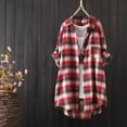 thumbnail image 1 of Womens Button Down Shirts Plaid Long Sleeve Lapel Collared Summer Spring Tops Business Casual Dressy Work Blouses, 1 of 4