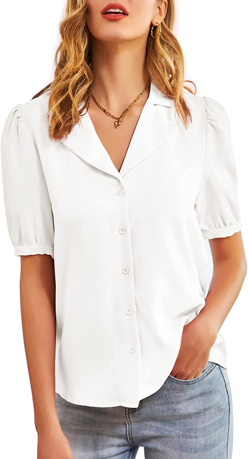Womens Button Down Shirts Short Sleeve Long Sleeve Business Casual Tops