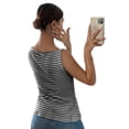 thumbnail image 1 of Womens Button Down Tank Top Summer Sleeveless Square Neck Going Out Tops Casual Cropped Vest Black XL, 1 of 5