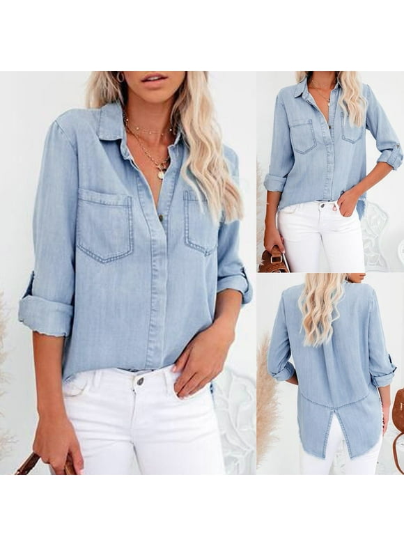 Women's Denim Button Up Shirts