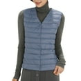 thumbnail image 1 of Womens Button Down Vest Light Packable Sleveless Jacket Round Collar V Neck Vest Navy L, 1 of 4