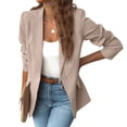 thumbnail image 1 of Womens Button Long Sleeve Suit Jackets Business Casual Solid Color Lady Blazer, 1 of 5