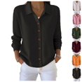thumbnail image 1 of Womens Button Up Cardigan Sweaters Chunky Knit Long Sleeve Lapel Collared Tops Fall Winter Fashion Clothes Outfits, 1 of 4