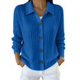 thumbnail image 1 of Womens Button Up Cardigan Sweaters Chunky Knit Long Sleeve Lapel Collared Tops Fall Winter Fashion Soft Warm Clothes Outfits Daily Travel Wear, 1 of 5
