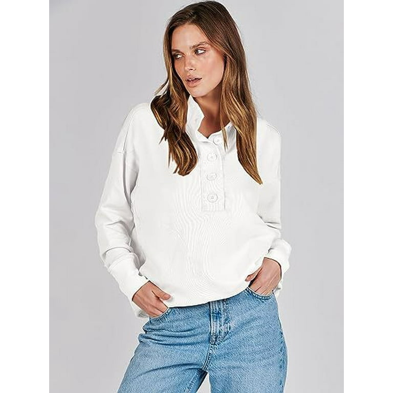 Women's button up sweatshirts sale