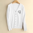 thumbnail image 1 of Womens Button down Cardigan Sweaters Lightweight Long Sleeve Casual V Neck Soft Knit Outwear Fall Clothes New Fall Jackets for Women Dressy White XL, 1 of 5