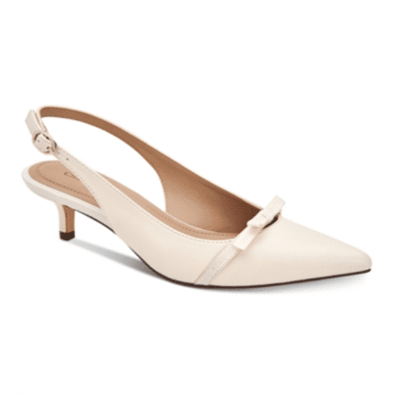 Womens CC35 Gilaa2 Kitten Heel Slingback Pumps, Ecru