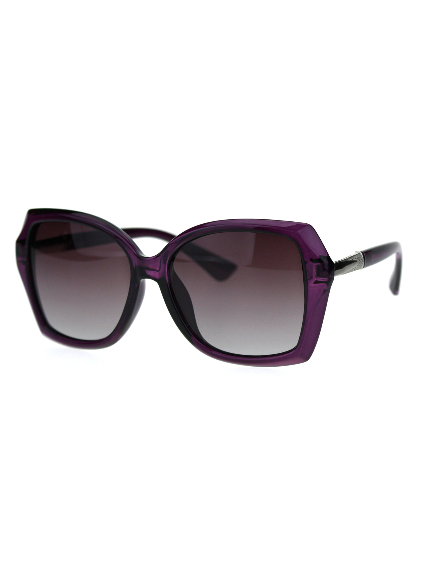 Womens CR39 Polarized Square Plastic Butterfly Designer Fashion Sunglasses All Purple - image 1 of 4